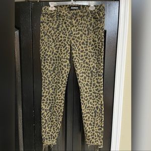 Express Leopard Animal Print Jeans